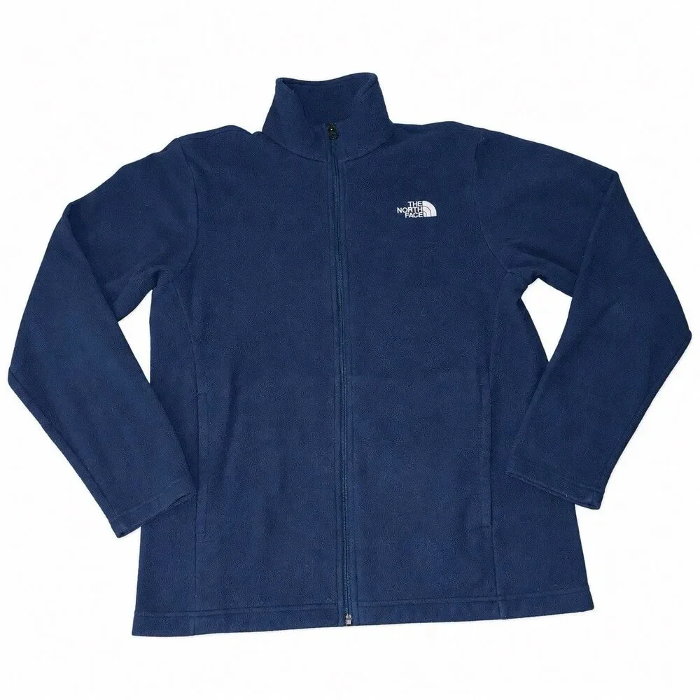 The North Face CF2M Fleece Jacket Mens M Blue Full Zip Logo Pockets